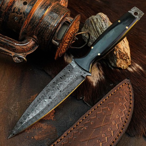 Damascus dagger knife - 9.1",