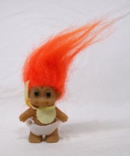 Poupée Bébé Troll Vintage Russ Berry Cheveux Orange Avec Couches Et Bavoir