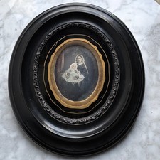 Daguerréotype ambrotype en couleur d'une femme et son enfant XIXe A5722