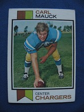 1973 Topps Carl Mauck Chargers card #92 $1 S&H football filler card