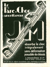 Publicité ancienne parc-choc amortisseur J M 1928 issue de magazine