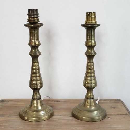 Paire bougeoirs laiton - paire,