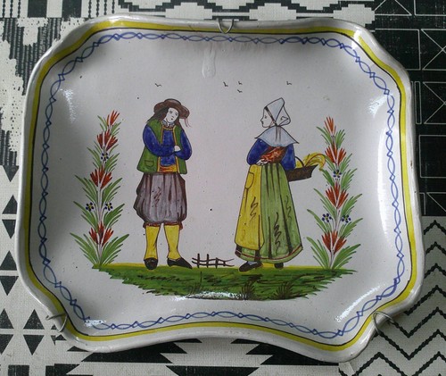 Plat coupe faïence - plat, ou