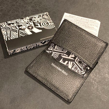 [Inutilisé] Étui à cartes en cuir noir Mercedes Benz