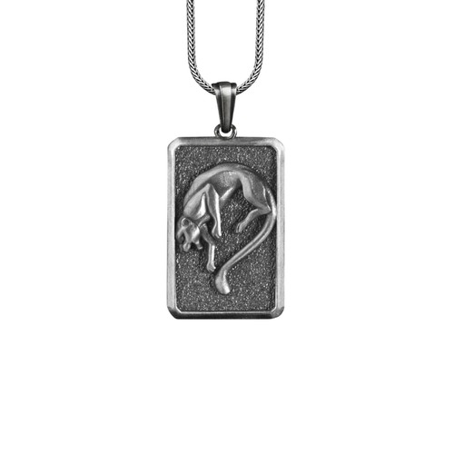 Collier panthère argent - collier, en