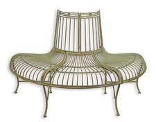 Banc demi-rond en fer forgé -