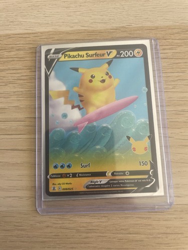 Carte pokémon pikachu - pokémon, surfeur
