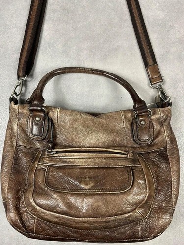 Sac main cuir marron - main,