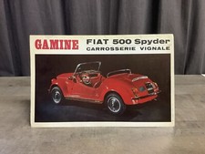 Catalogue 60’s FIAT 500 SPYDER GAMINE VIGNALE