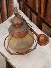 Suspension vintage en cuivre Ancienne, luminaire rétro d’occasion, déco authenti