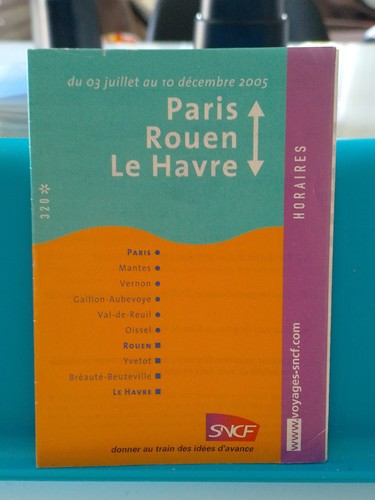 Horaires paris rouen havre - rouen, le