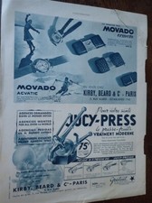 MARIE BRIZARD + ERMETO MOVADO montre + JUCY PRESS pub papier ILLUSTRATION 1936