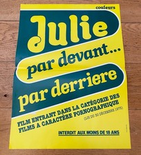 JULIE PAR DEVANT PAR DERRIÈRE Affiche film 40x60 ALAIN PAYET PORNO typo 1978