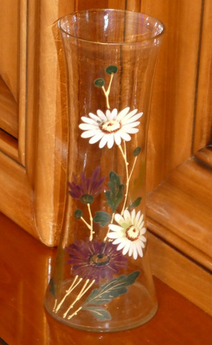 Vase verre emaille - en,