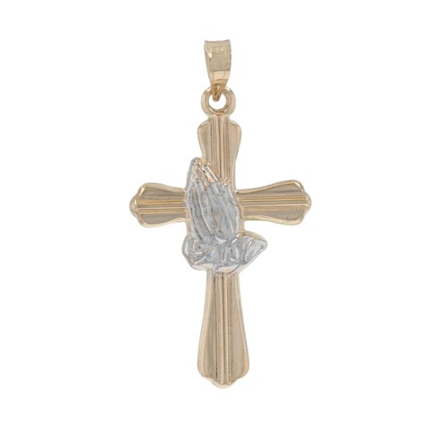 Pendentif croix mains - mains, en