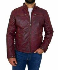 Veste en cuir vieilli homme