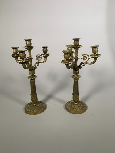 Paire candelabres bronze - de,