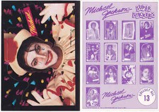 Michael Jackson Carte Autocollant #11 TOPPS GIANT Sticker Collection Card 1984
