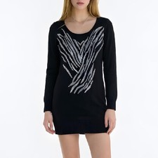 Robe pull noire maille - pull,