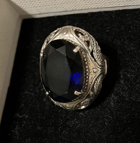 Bague argent saphir - bague,