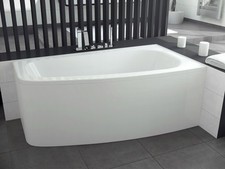 Baignoire Bain d'angle 150x80 Droite avec tablier en acrylique Siphon + pieds