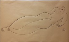 Superbe grand dessin Femme nue