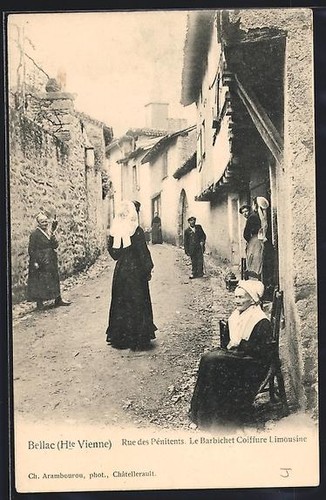 Cpa bellac rue - des, penitents