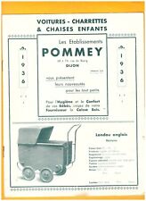 DIJON (21) USINE de POUSSETTES LANDAUS LITERIE d'ENFANT "POMMEY" Catalogue 1936