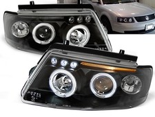 phares pour VW PASSAT B5 3B 1996 1997 1998 1999 2000 angel eyes noir LHD