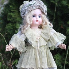 Robe de poupée ancienne à capuche pour 50-60cm Jumeau Steiner Eden Rabery