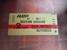Ancien ticket metro rer