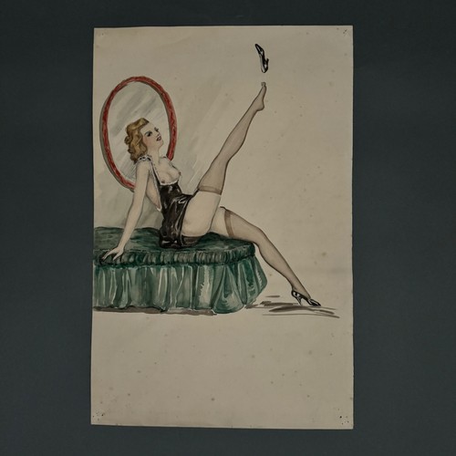 Dessin 1900 jeune femme - , un