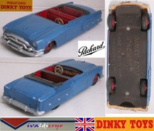 Packard convertible bleu repeinte dinky toys england 132 boite repro 1/43
