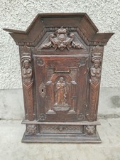 ancien tabernacle bois sculpte vierge marin ancre marine cariatides 18 siècle