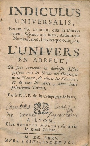Indiculus universalis rerum - universalis,,