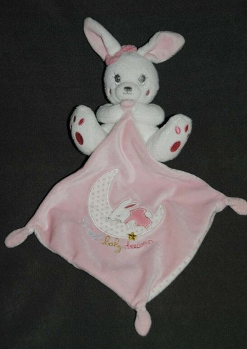 Doudou lapin mouchoir rose - lapin,