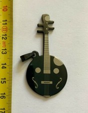 1 Pendentif; Guitar noir en métal Acier 