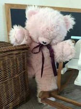22⚜Ancienne Peluche Doudou Ours Nounours Rose La Pelucherie Champs Elysées Paris