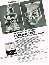 PUBLICITE ADVERTISING 014   1967   AEG    lave vaisselle FAVORIT