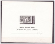 ANDORRE EPREUVE D'ARTISTE DU TIMBRE DE L'EXPOSITION PHILATELIQUE DE 1982 TTB