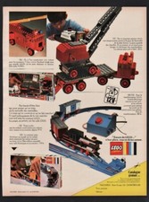 publicite 1968 jeux construction LEGO system montage train grue pompier moteur