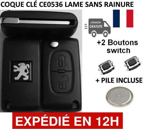 Coque clé plip peugeot - clé,