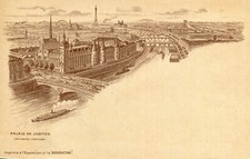 PARIS Palais de Justice Pavillon de l'Horloge avec belle pub La Bénédictine dos