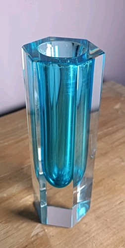 Vase art hexagonal bleu - vase,