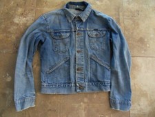 VESTE BLOUSON JEAN WRANGLER USED QUATRE POCHES VINTAGE MADE IN U.S.A FOR GIRLS