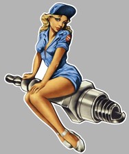 STICKER PINUP BOUGIE GARAGE