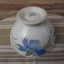 Bol ancien,Luneville,fleurs bleue,décor tournant, TBE