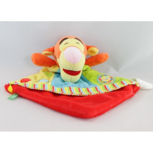 Doudou plat tigrou rouge bleu