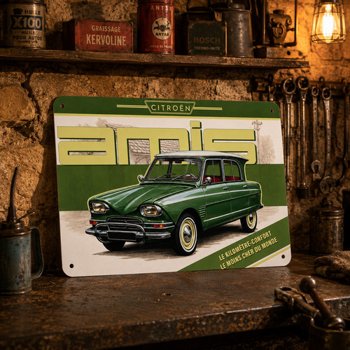 Plaque métal citroën ami - métal,