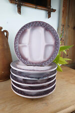 Lot de 6 Assiettes, Compartiments en Céramique – Signées Jean Austruy, Vallauris